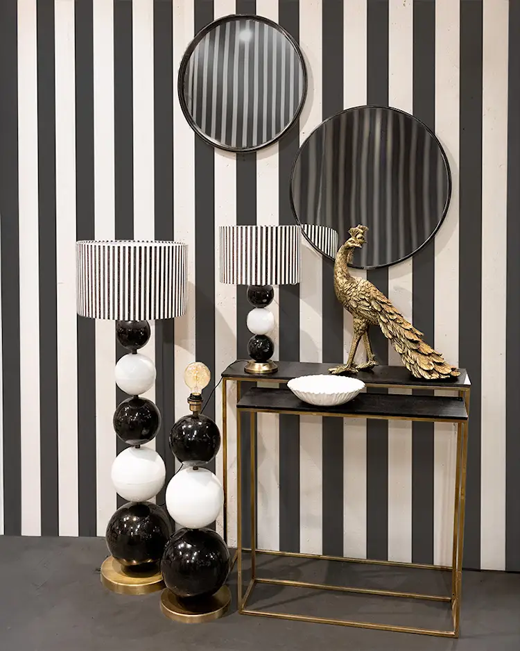 Multi Stone 5 Floor Lamp - Black/White - 112 cm