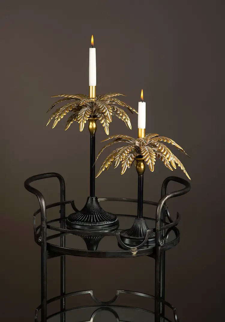 Side Table Drink Trolley Mirror Black - 90 cm
