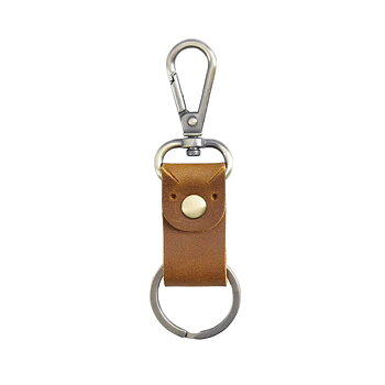 Leren sleutelhanger met karabijnhaak – klassiek