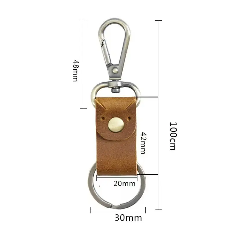 Leren sleutelhanger met karabijnhaak – klassiek - 6