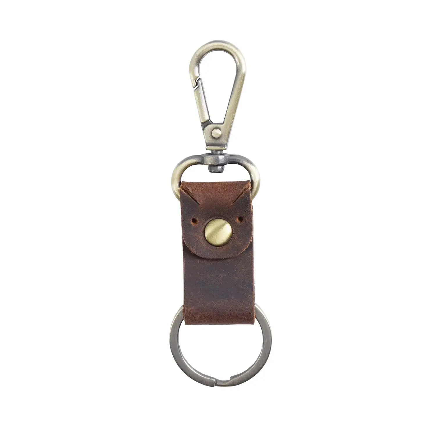 Leren sleutelhanger met karabijnhaak – klassiek - 5