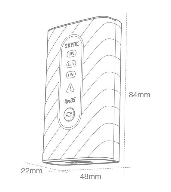 SkyRC Type35 LiPo/LiHV/LiFe 2-4s 35W Laddare USB-C PD - 8