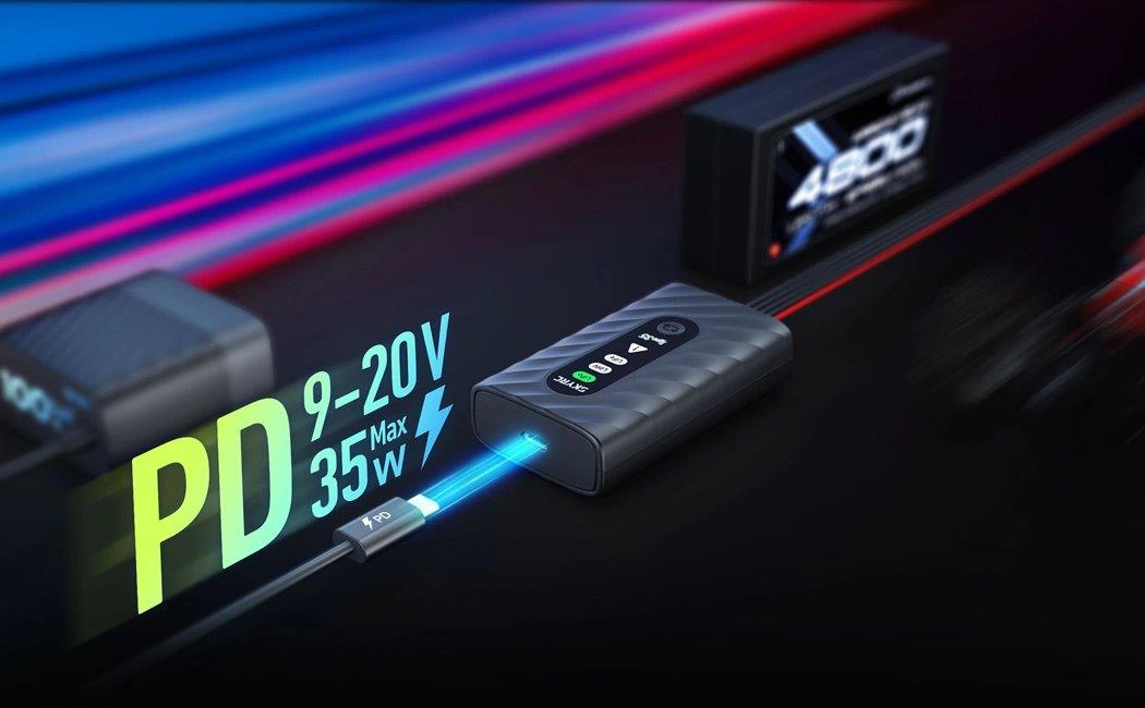 SkyRC Type35 LiPo/LiHV/LiFe 2-4s 35W Laddare USB-C PD - 7