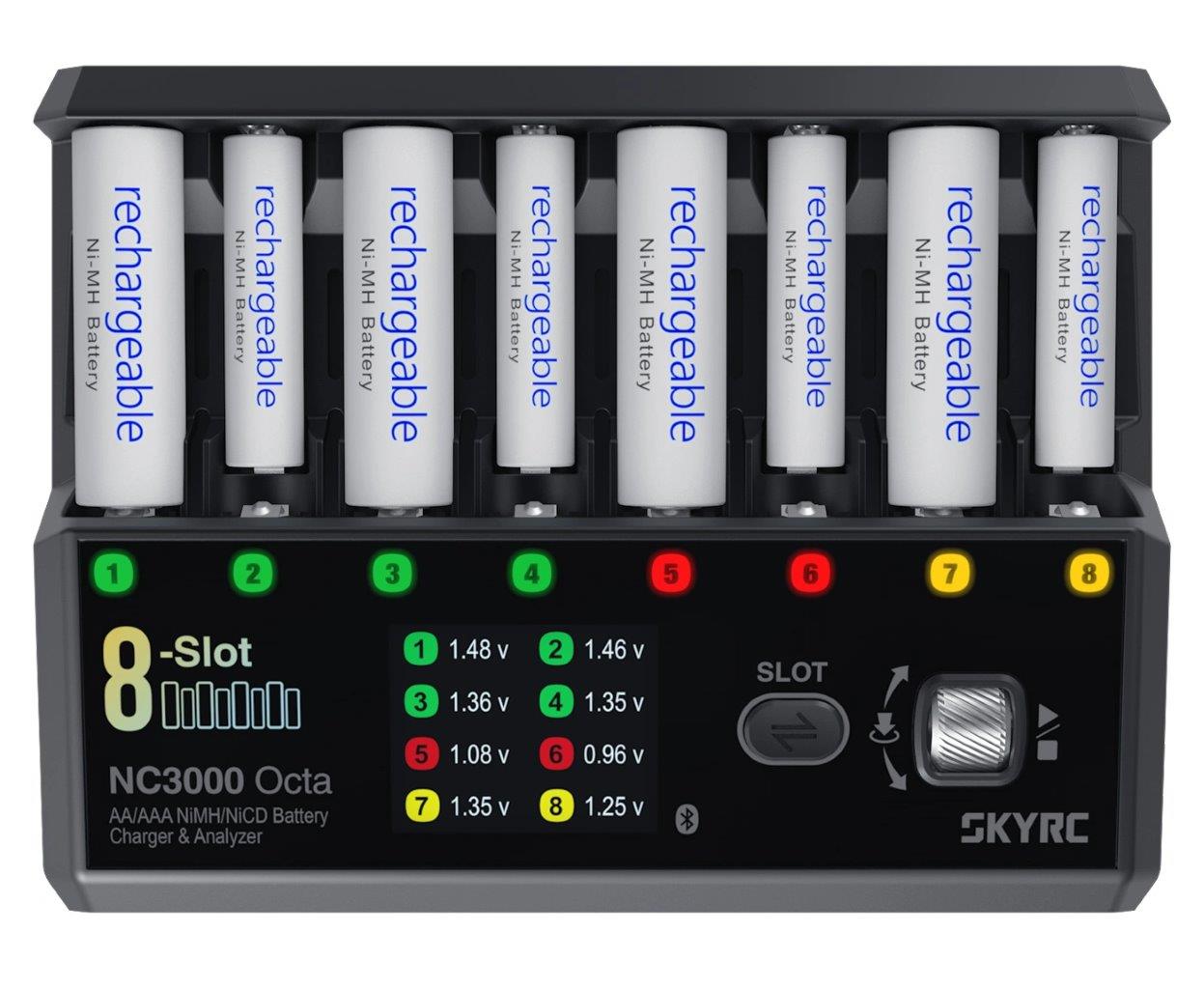 SkyRC NC3000 Octa Laddare NiMH/NiCd AA/AAA 0.2-3A PD 65W - 3