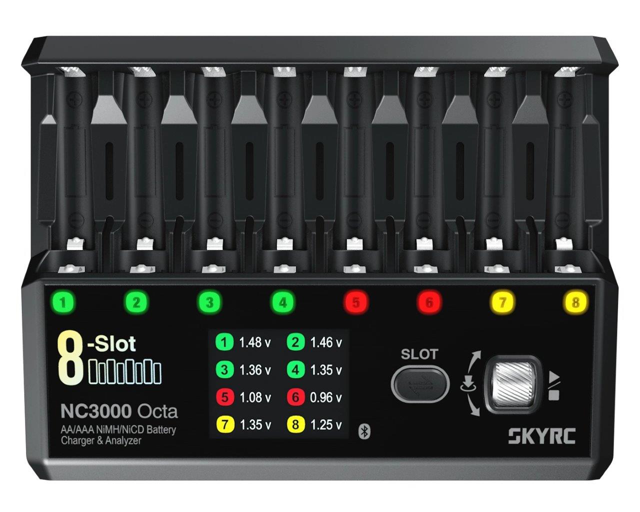 SkyRC NC3000 Octa Laddare NiMH/NiCd AA/AAA 0.2-3A PD 65W - 2