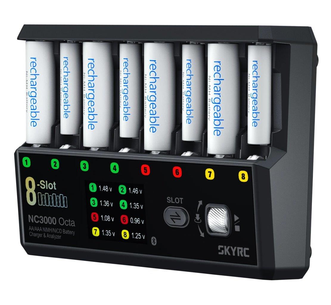 SkyRC NC3000 Octa Laddare NiMH/NiCd AA/AAA 0.2-3A PD 65W