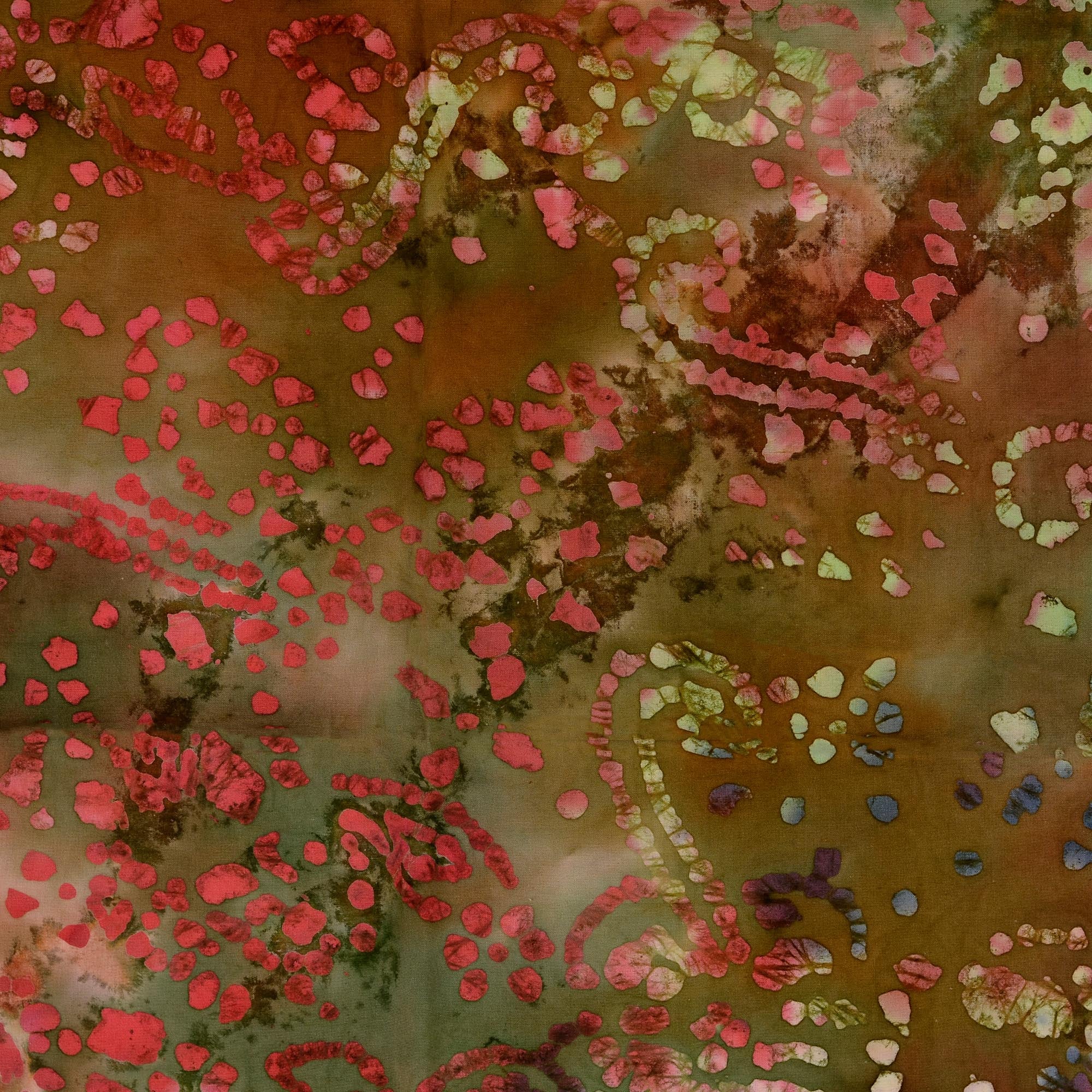 Batik Grön/Brun Poplin