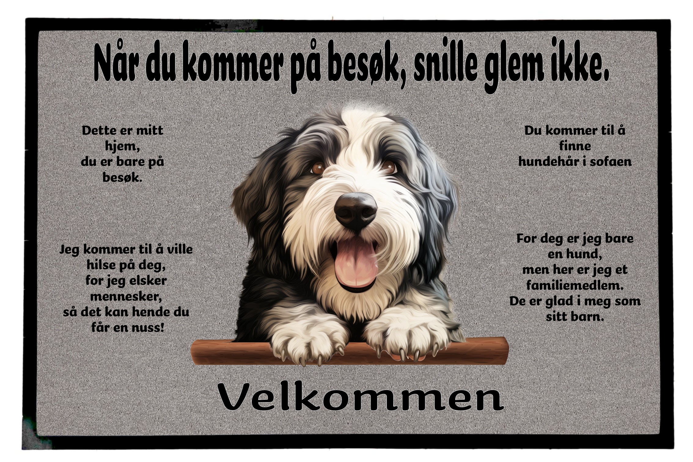 Dørmatte Old English Sheepdog 2