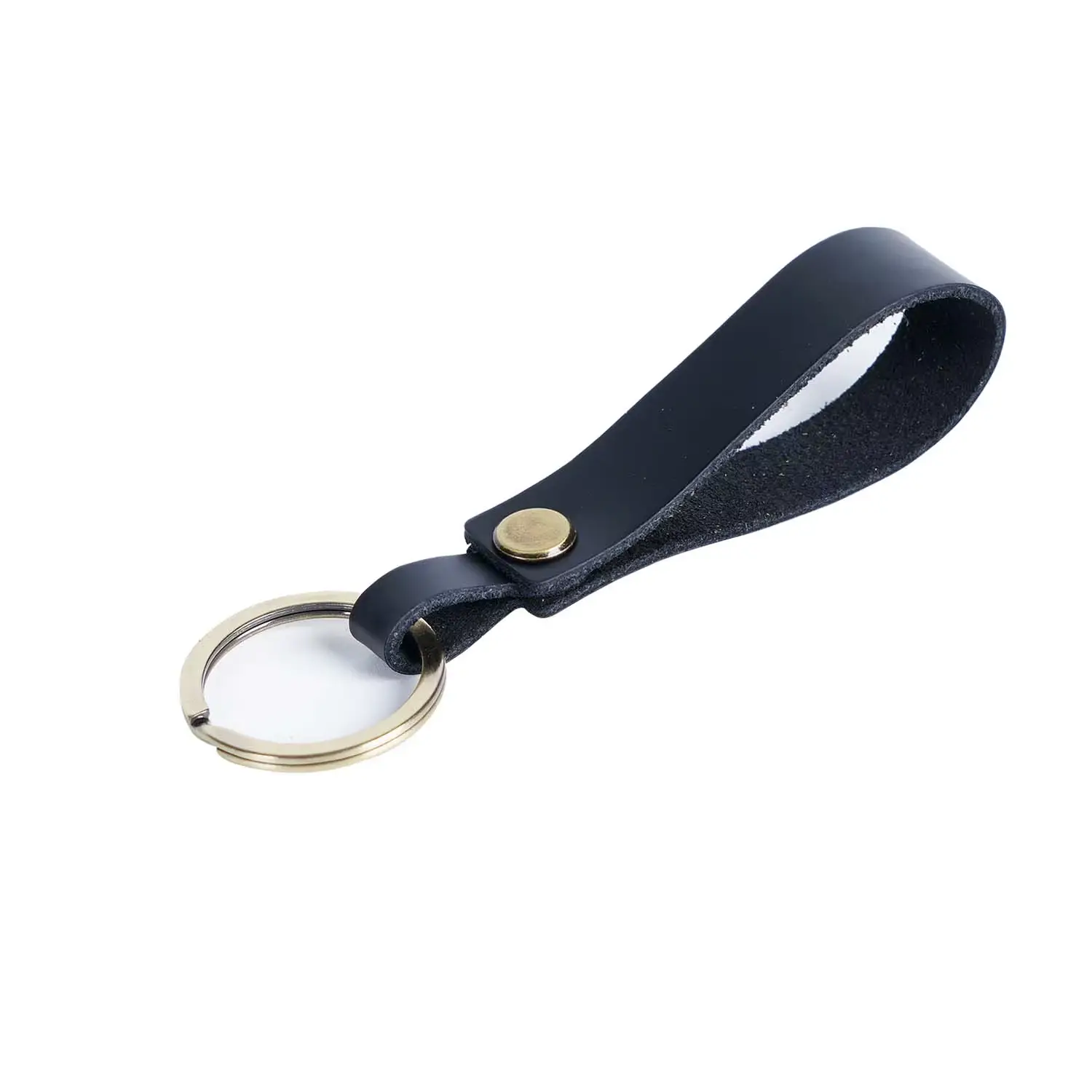 Leren sleutelhanger met band - 4