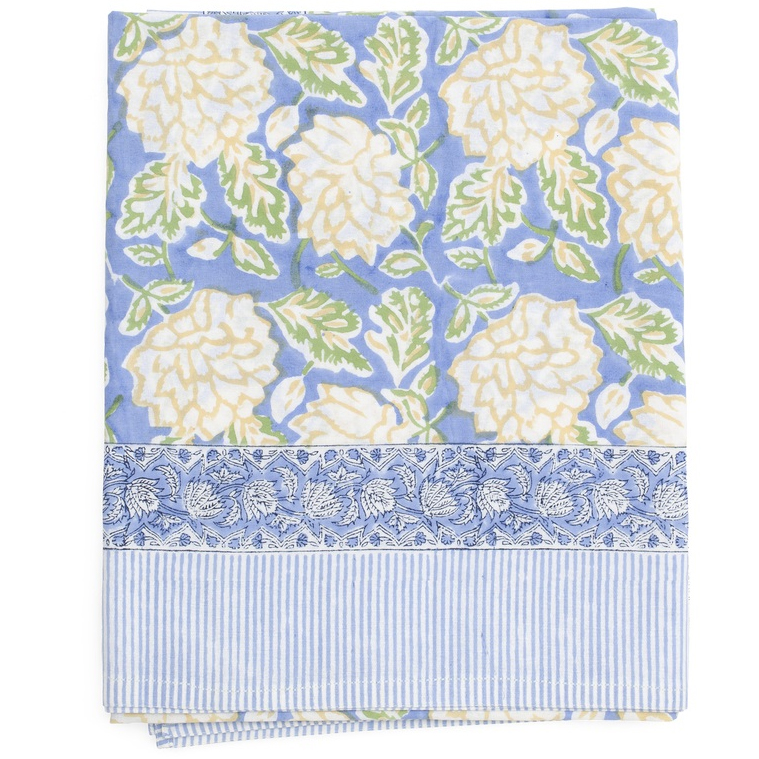 Bomullsduk Dahlia Blue & Yellow