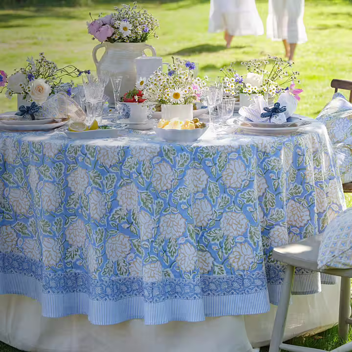 Rund duk från Chamois Rund mönstrad duk 220 cm diameter