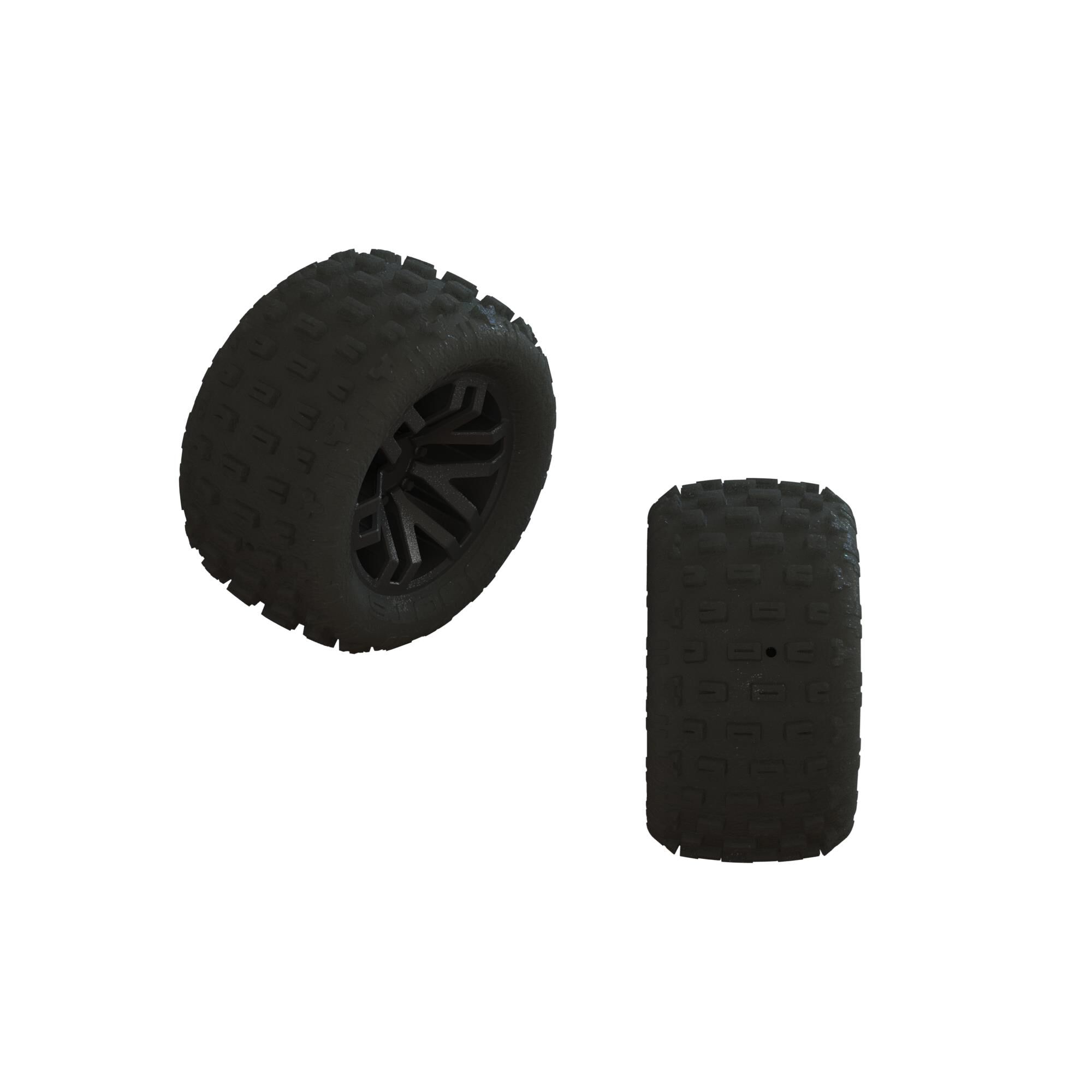 Arrma ARA550112 dBoots 'FORTRESS' Tire Set Glued (Black) (2 Pairs)