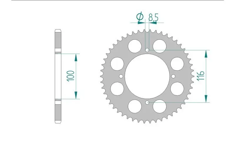 Afam Bakdrev 49Kugg Kawasaki KX80 1979-2000, KX85 2001-2026 - 2