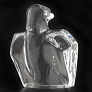 Olle Alberius (1970s) Clear Glass Falcon from Orrefors 20 cm