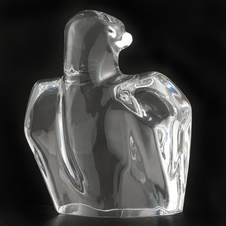 Olle Alberius (1970s) Clear Glass Falcon from Orrefors 20 cm