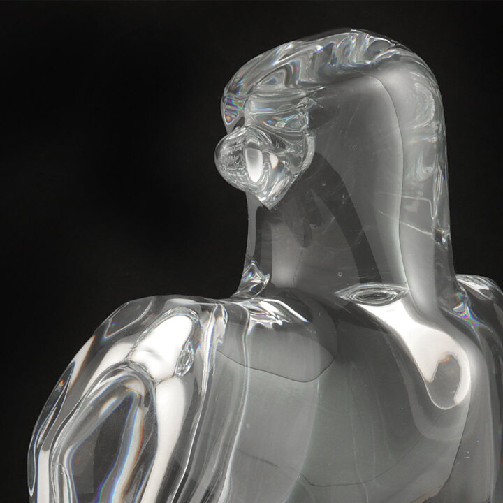 Olle Alberius (1970s) Clear Glass Falcon from Orrefors 20 cm