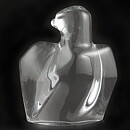 Olle Alberius (1970s) Clear Glass Falcon from Orrefors 20 cm