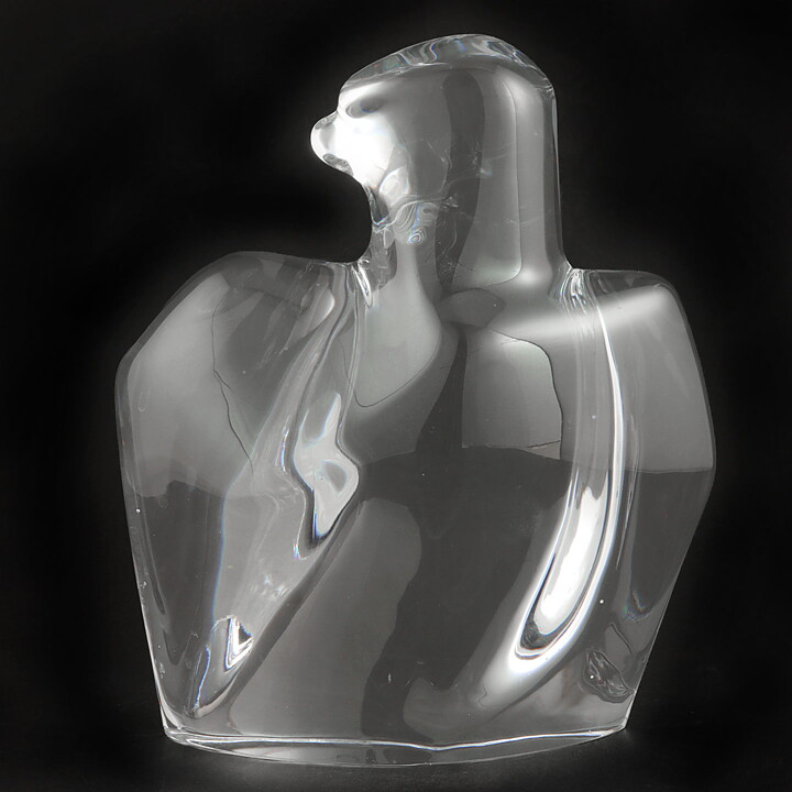 Olle Alberius (1970s) Clear Glass Falcon from Orrefors 20 cm