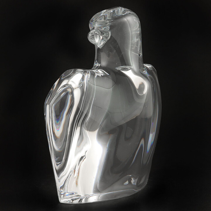 Olle Alberius (1970s) Clear Glass Falcon from Orrefors 20 cm