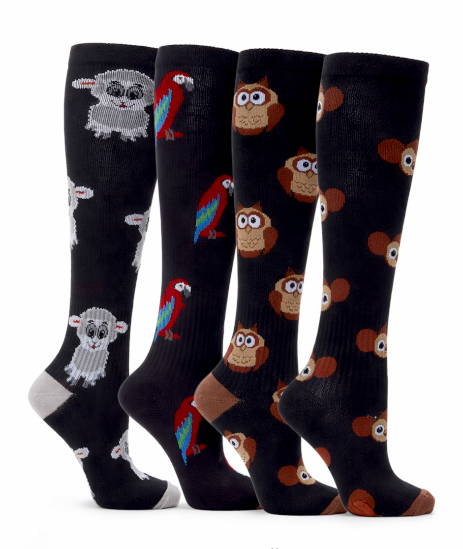Stödstrumpor 4-pack djur