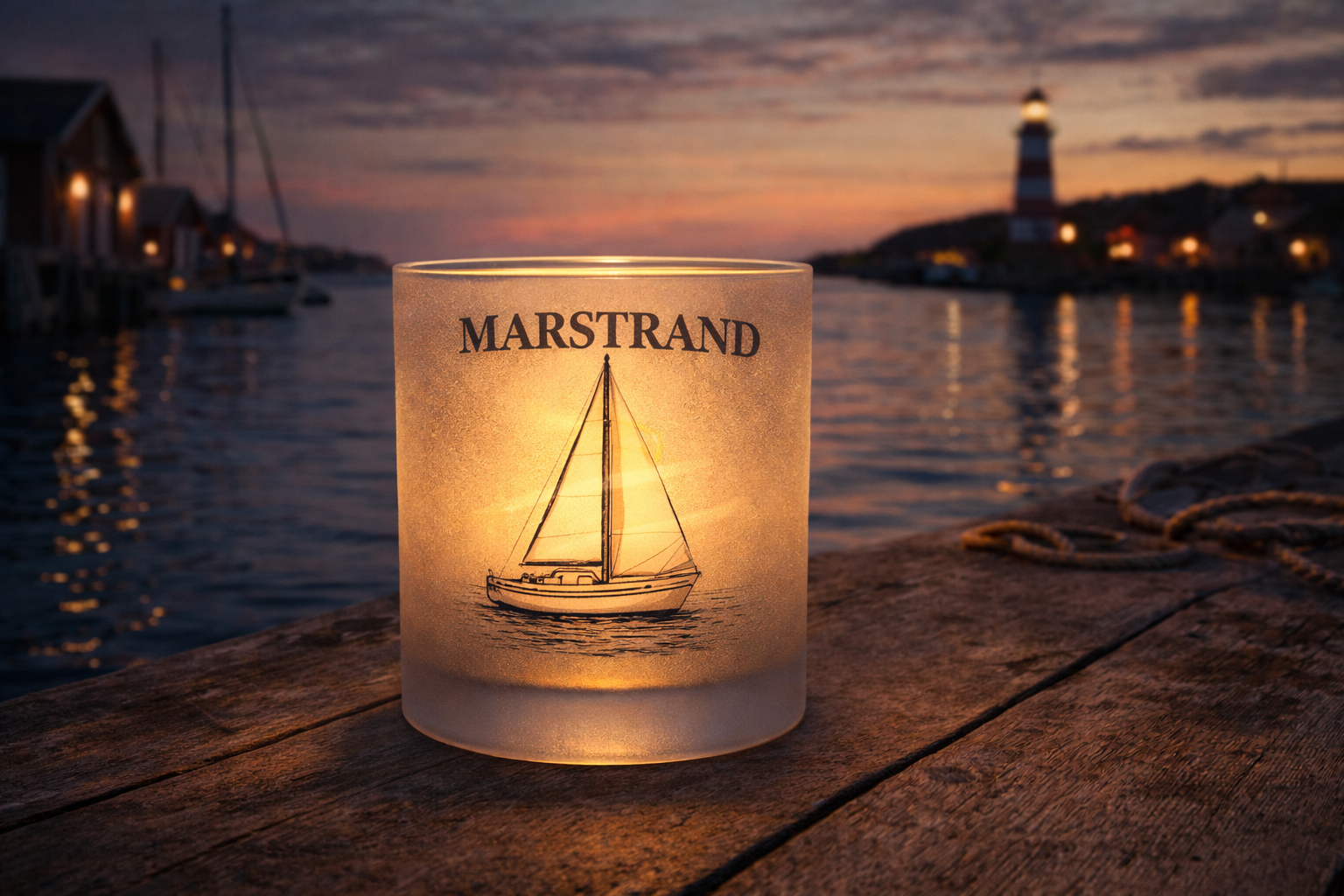 Frosted glass lantern - Anchor - 2