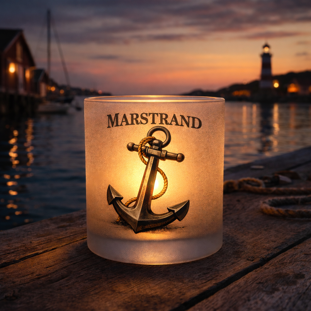 Frosted glass lantern - Anchor - 3