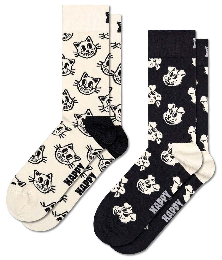 2-pack Happy Socks Dog and Cat Socks