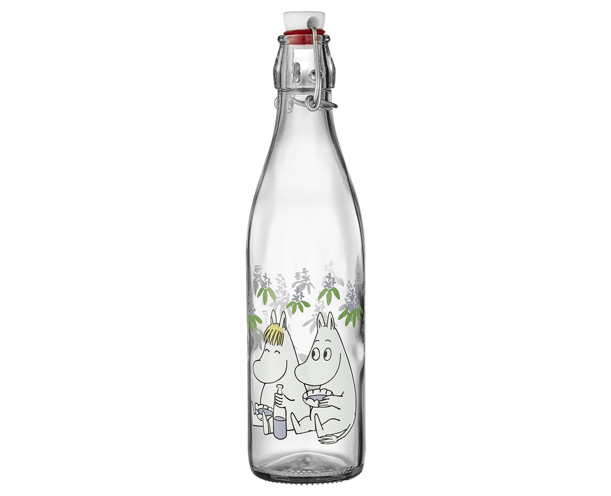 Moomin Glass Bottle with patent cork 0,5 l - Elderberries - 4