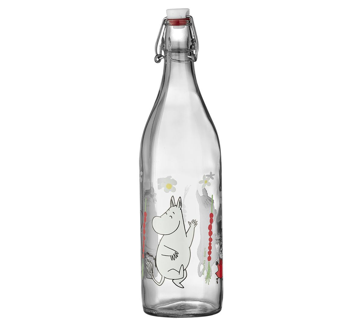 Moomin Glass Bottle with patent cork 1 L - Wild Strawberries - 4