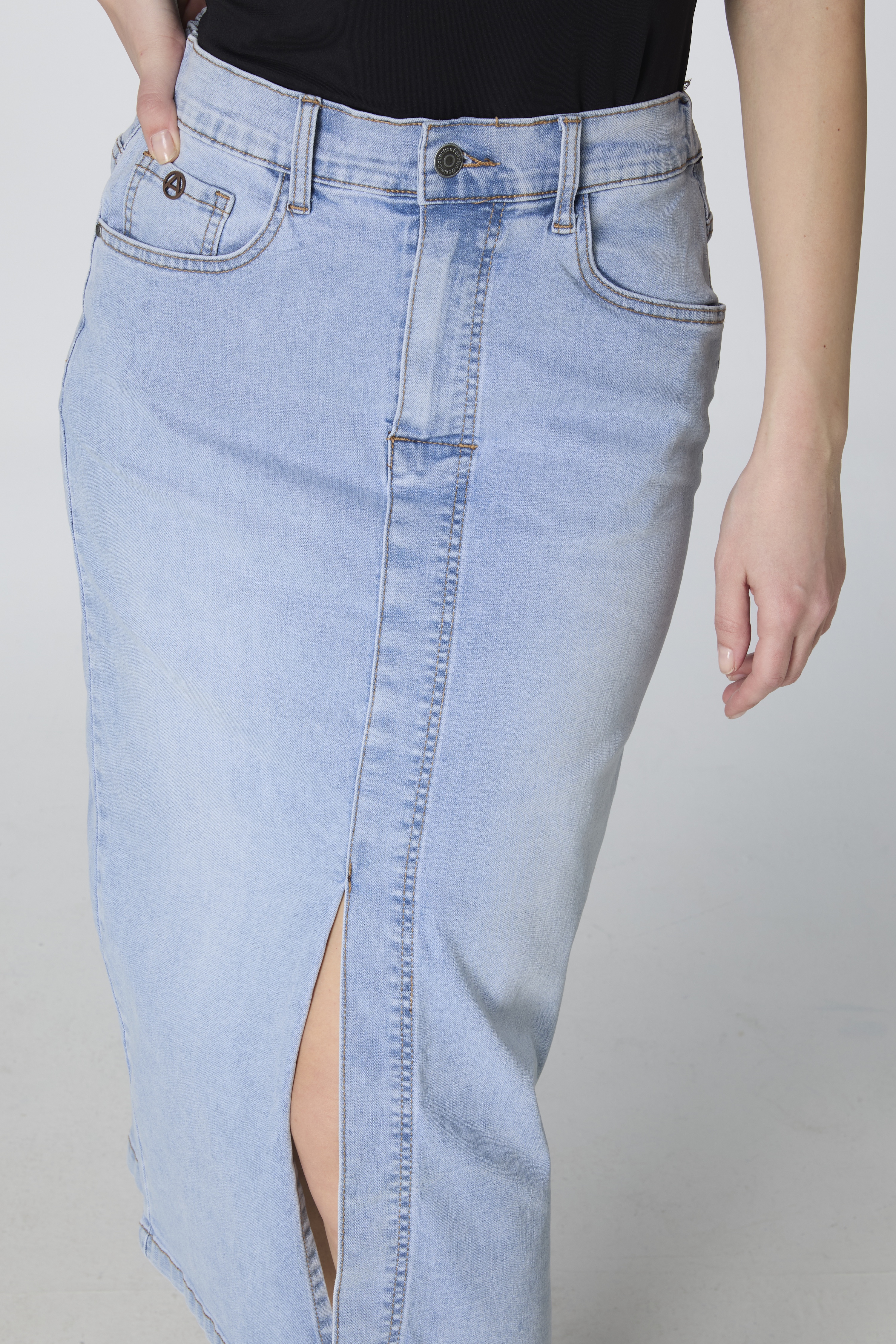 Long Denim Skirt Bleech  - 4