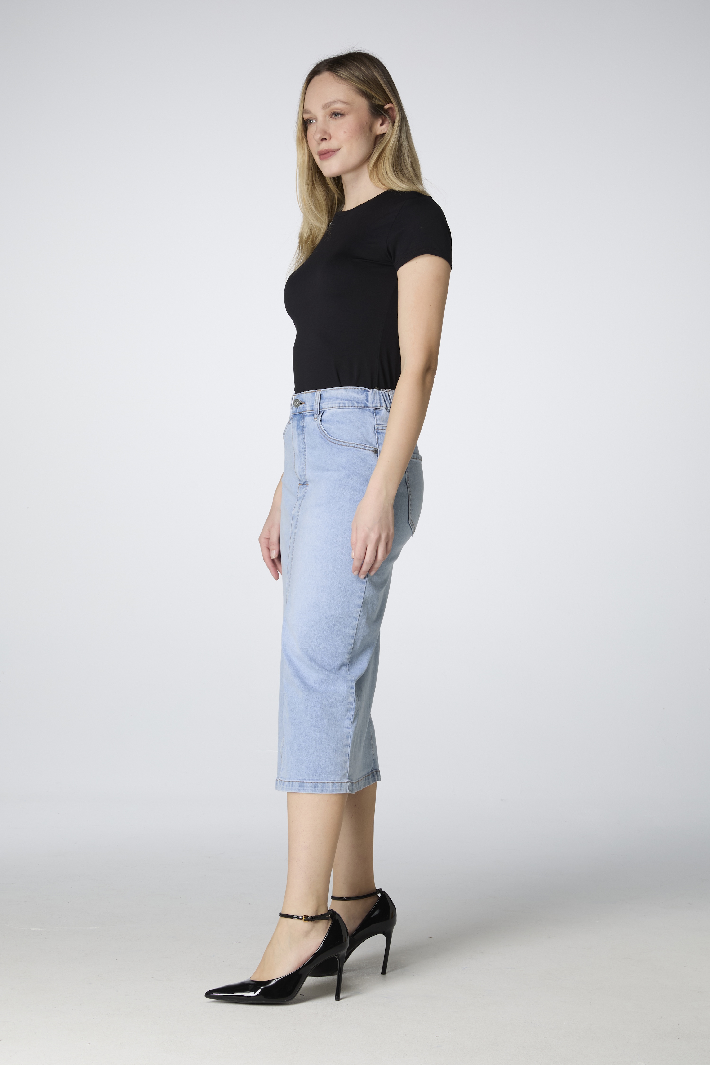 Long Denim Skirt Bleech  - 2