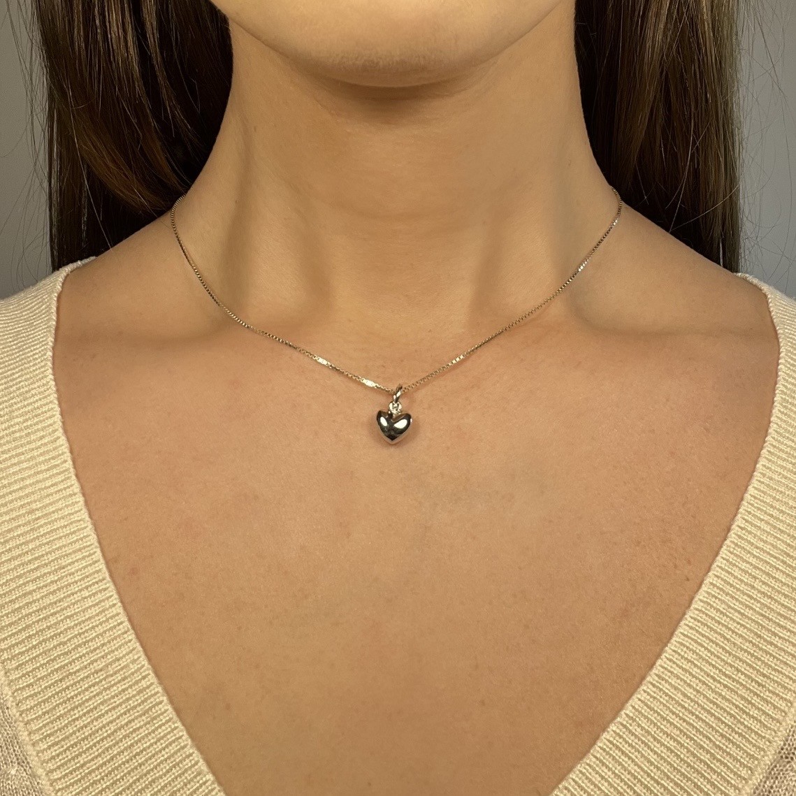 Hänge massivt hjärta 9 mm silver 