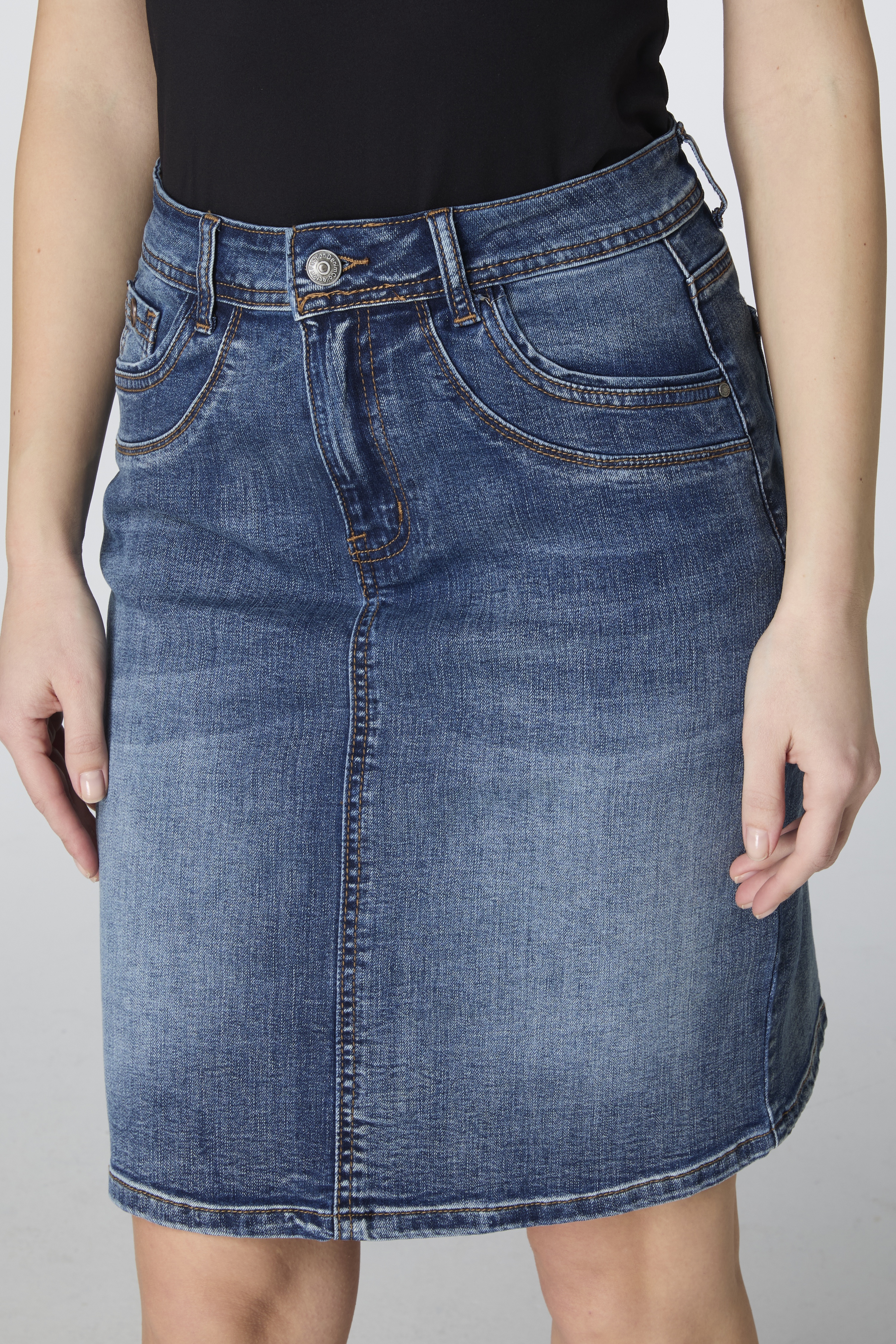 Denim Skirt 53cm Mid Blue - 4