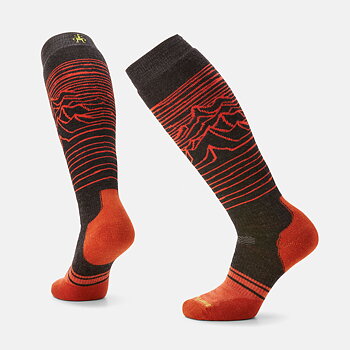 Smartwool - Full Cushion Iguchi Pattern Over The Calf Socks Charcoal