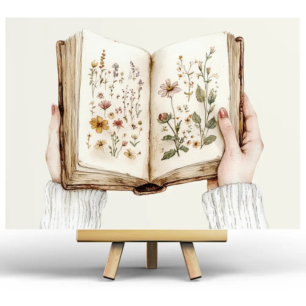 Vykort - Flower journal