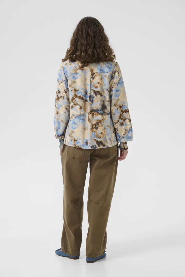 Culture Hizzy Greece LS Blouse Brown/Blue Splash - 3