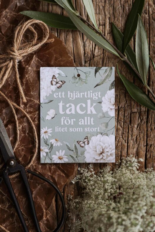 Gift card, Ett hjärtligt tack för allt litet som stort - Majas Cottage