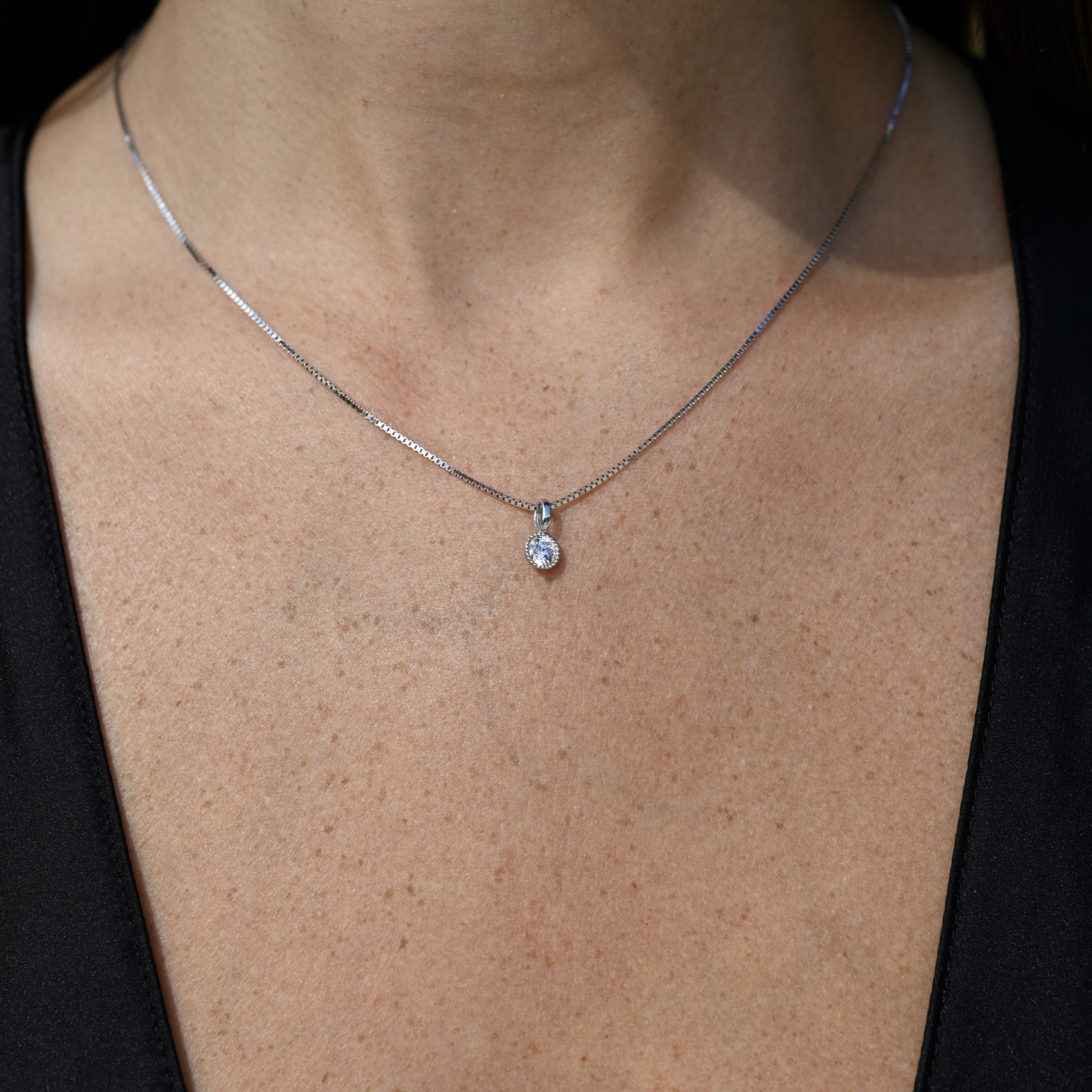 Hänge syntetisk diamant 0,30 ct vitguld 18 karat  - 3