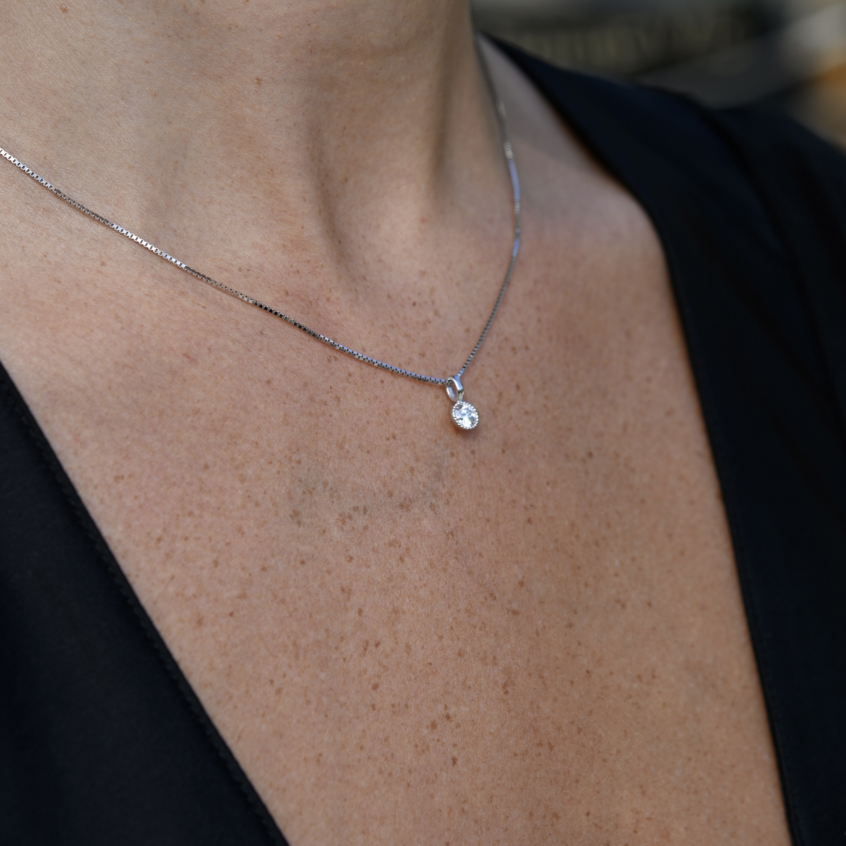 Hänge syntetisk diamant 0,30 ct vitguld 18 karat 
