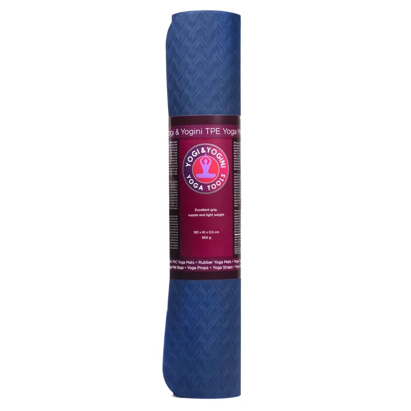 Yogi & Yogini Premium TPE Yoga Mat blå - 5