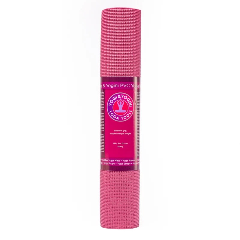 Yogi & Yogini PVC yogamat mörkrosa  - 3