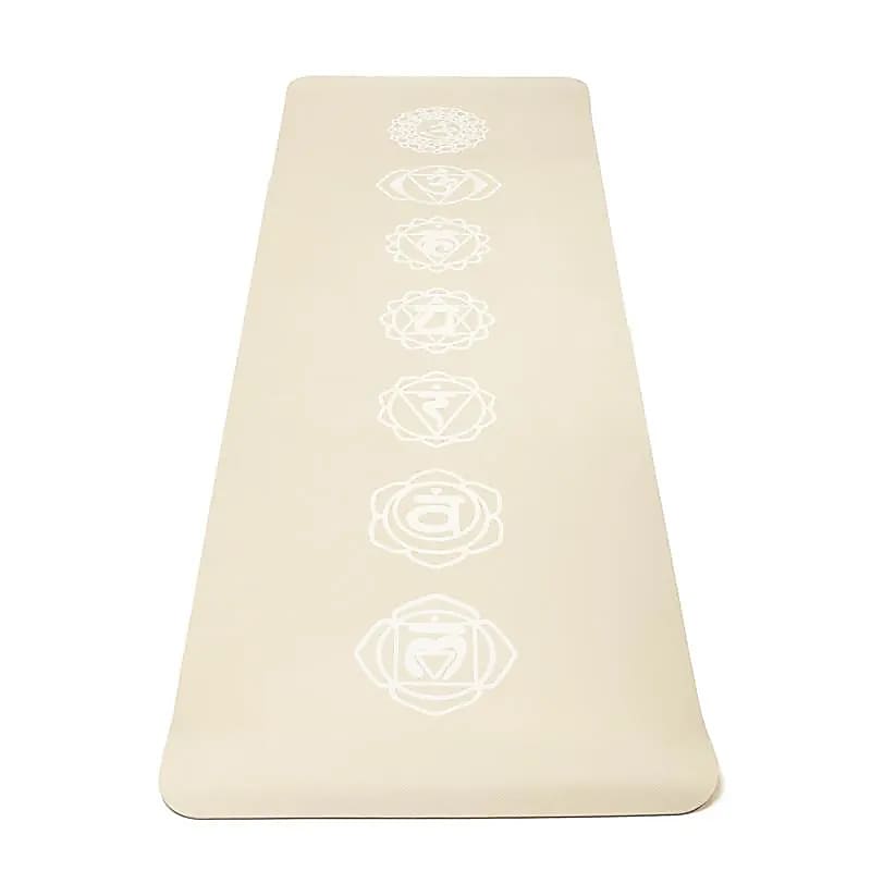 Yogi & Yogini Premium TPE Yoga Mat Chakra beige