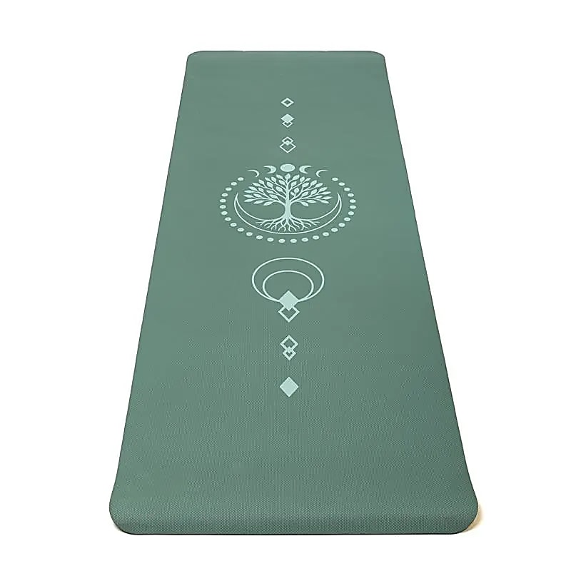Yogi & Yogini Premium TPE Yoga Mat Livets träd grön
