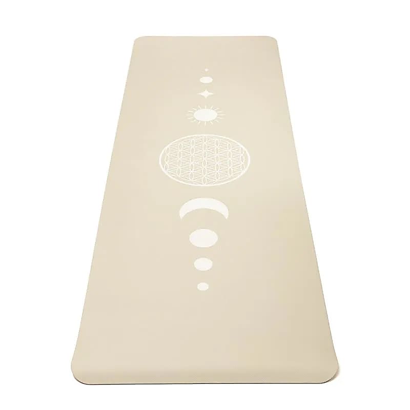Yogi & Yogini Premium TPE Yoga Mat Livets blomma beige