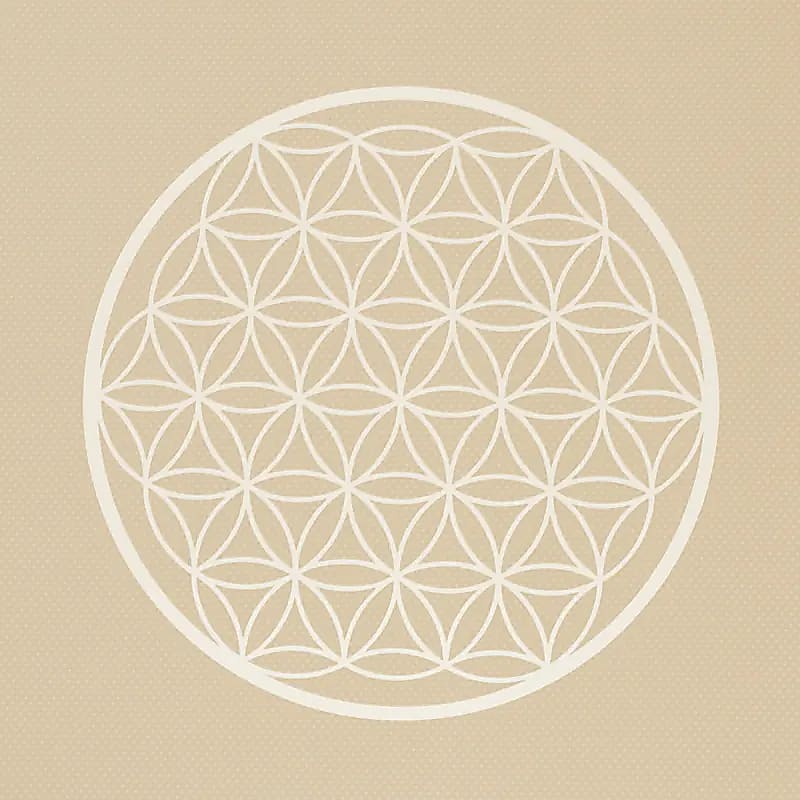 Yogi & Yogini Premium TPE Yoga Mat Livets blomma beige - 3