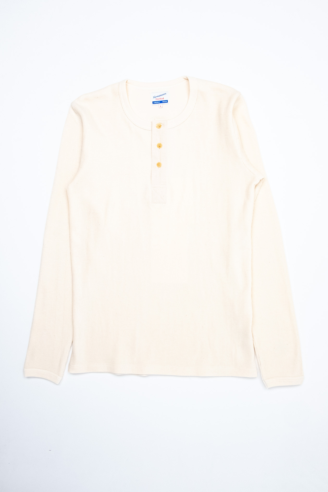 Hermansson Folktrikå - Lahmann Henley Shirt Off-White - 2