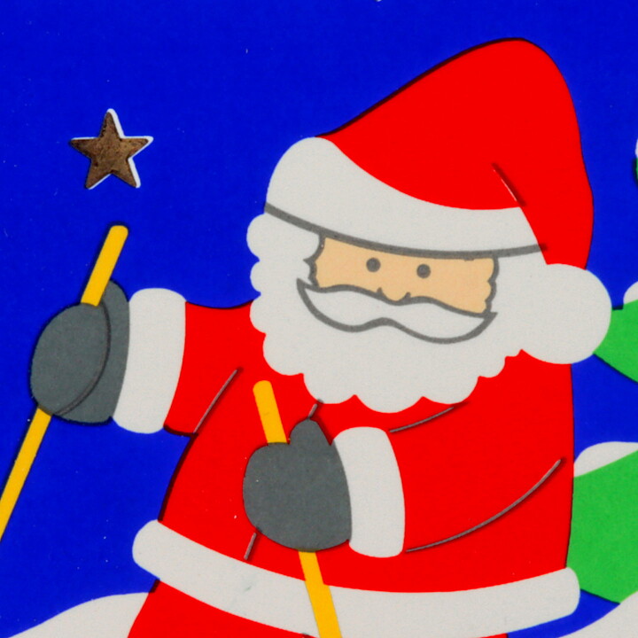 ピア・ロンダール God Julシリーズ  陶板  "Santa’s Ski Trip"  15cm  1985年〈箱付き〉
