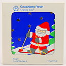 ピア・ロンダール God Julシリーズ  陶板  "Santa’s Ski Trip"  15cm  1985年〈箱付き〉