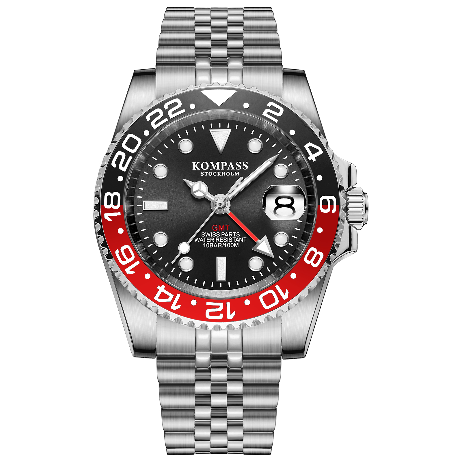 Kompass GMT-Professional Jubilee Sapphire Steel Black Red