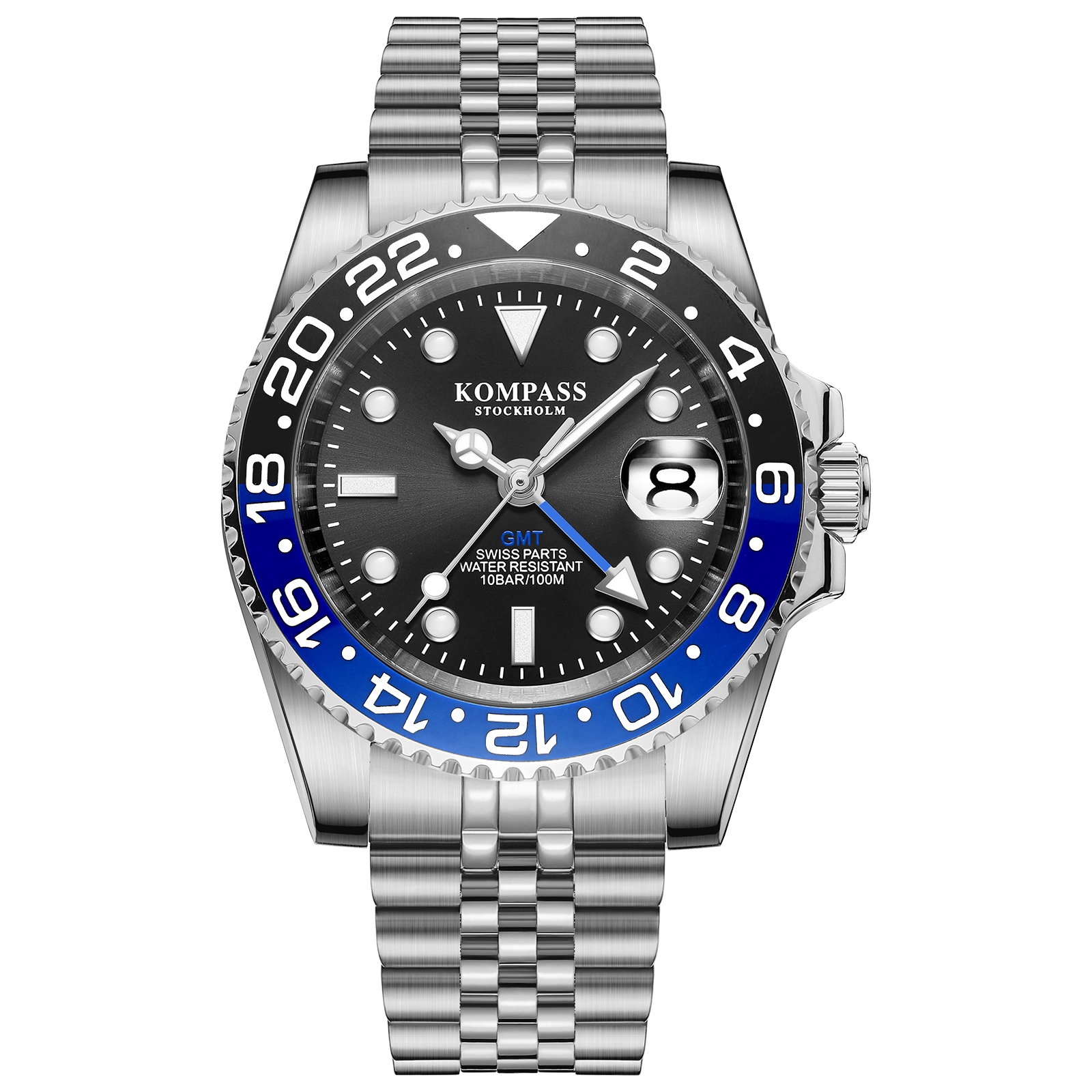 Kompass GMT-Professional Jubilee Sapphire Steel Black Blue